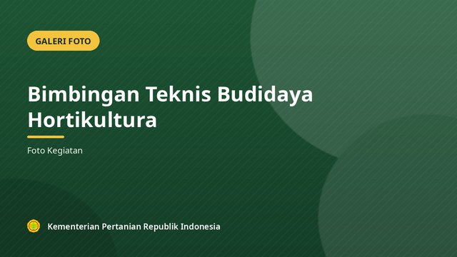 Bimbingan Teknis Budidaya Hortikultura